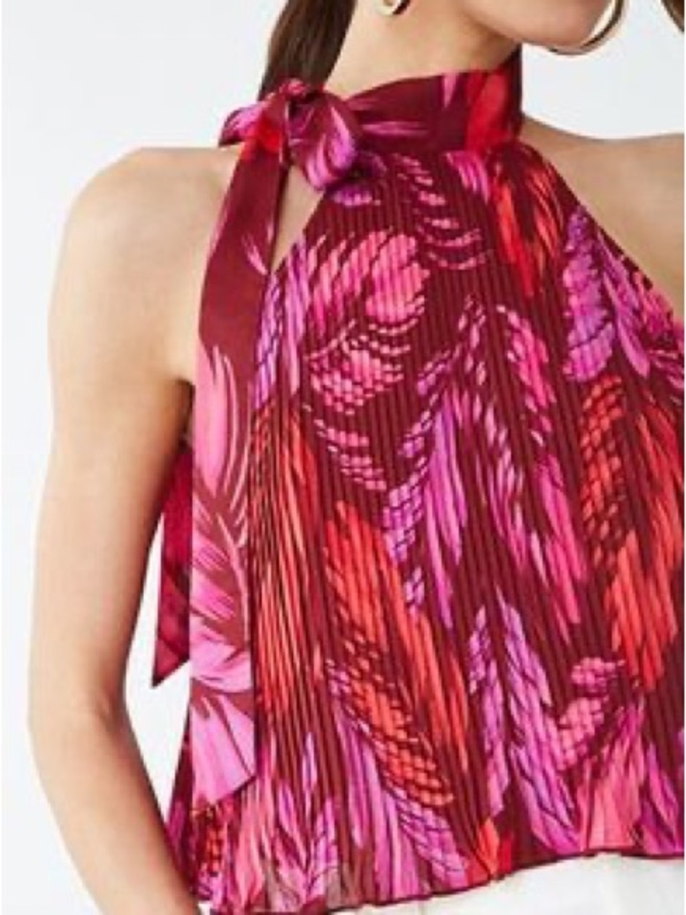 NWT Women’s GRACE KARIN pleated palm leaf sleeveless top- Size small